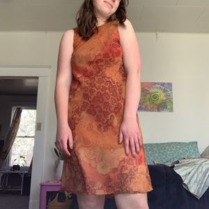 90s Orange Slip Dress